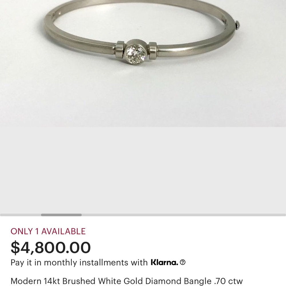 Sterling Silver Bangle With Solitaire Diamonique - image 6